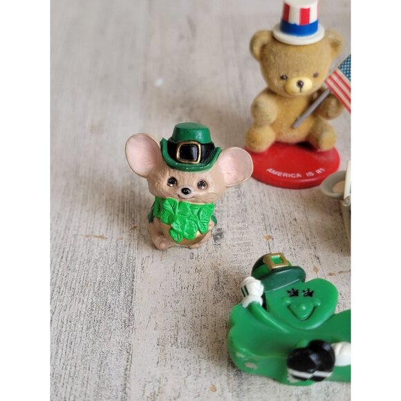 Unique animal holiday figurines Beach Xmas St Patty's variety figure set - Picture 2 of 10